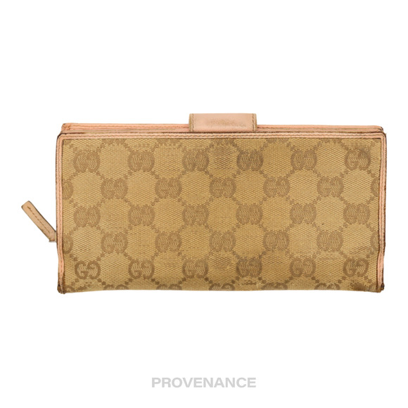 🔴 Gucci Long Wallet - GG Canvas Powder Pink - Picture 2 of 8